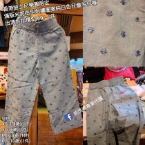 (出清) 香港迪士尼樂園限定 滿版米妮 造型刺繡圖案純白色兒童牛仔褲